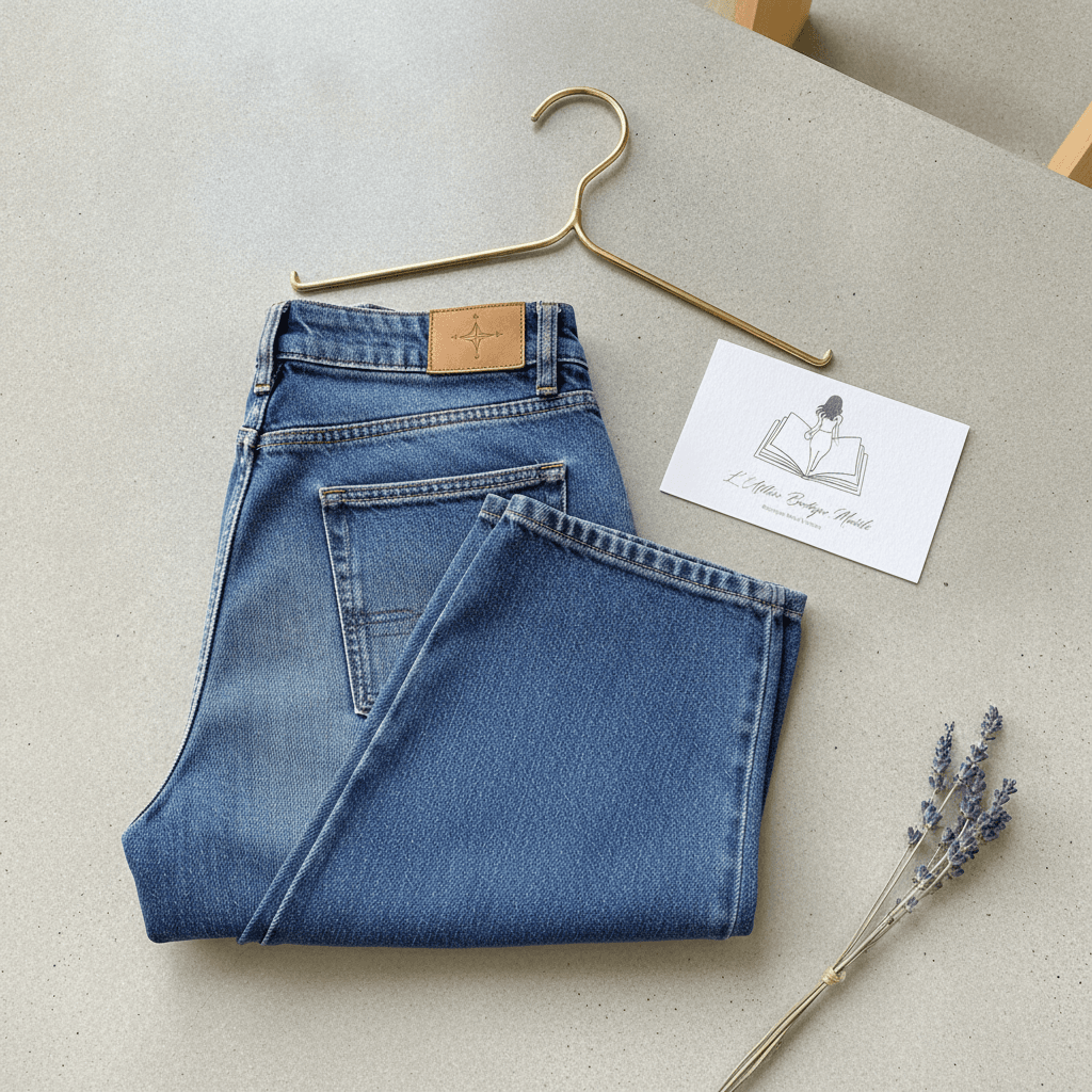 Jean Large Taille Haute - Bleu jean