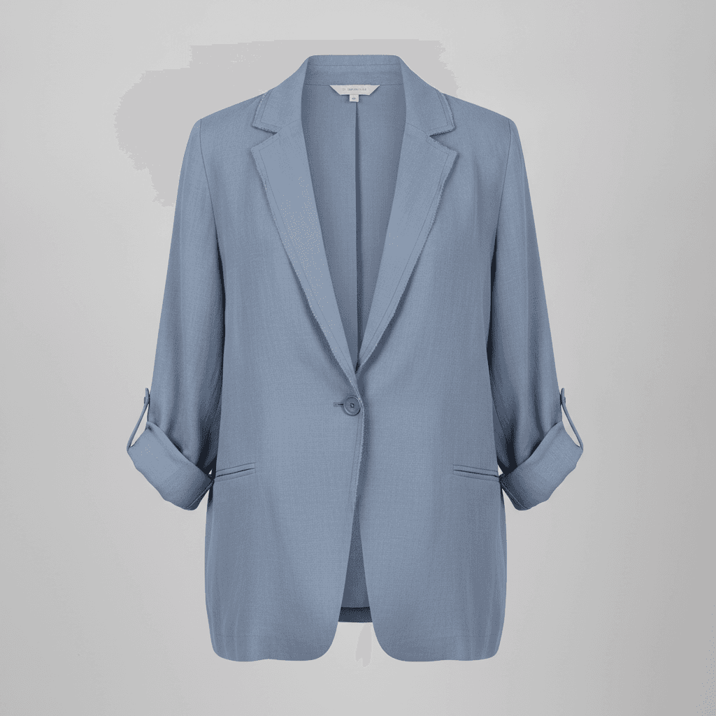 Blazer Fluide Non Doublé - Bleu jean